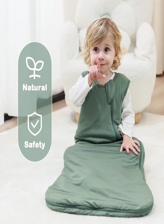 Mosebears Unisex Rayon Made from Bamboo Sleep Sack with 2-Way Zipper,2.5 Tog Baby Winter Sleep Sack (Dark Green,6-18 Months) - Image 2